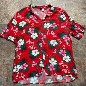 Divided Hawaiian Short Sleeve Button Down Shirt - Size M